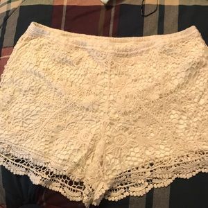 Cream lace shorts- Forever 21 Plus